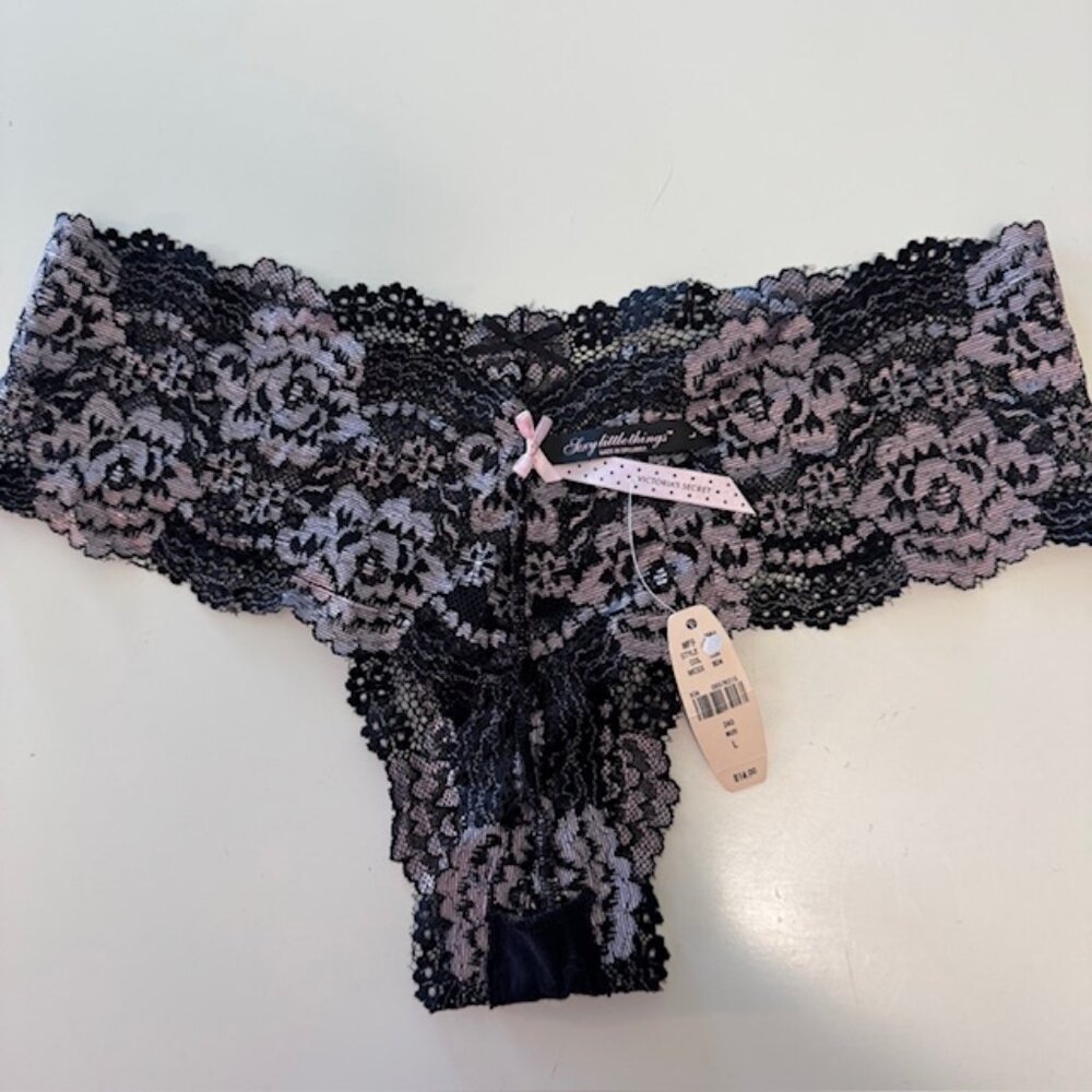 NWT Rare Y2K 2008 Victoria's Secret Sexy Little Things Cheeky Lace Panty, Large